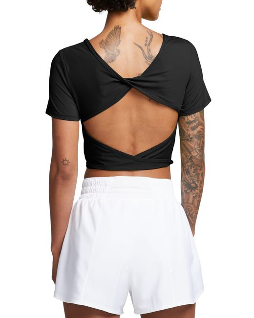 Nike Black One Classic Dri-fit Twist Short Sleeve Top