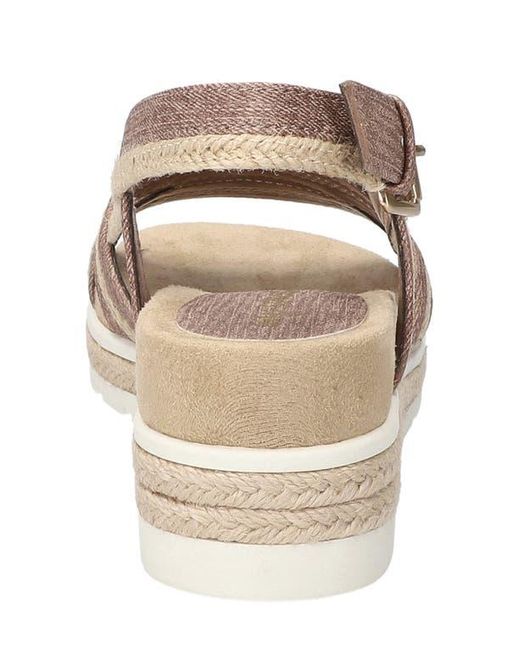 Easy Street Metallic Mel Espadrille Slingback Platform Wedge Sandal