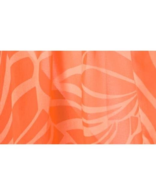 MILLY Orange Jessie Abstract Kai Print Chiffon Cover-Up