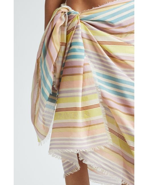 Zimmermann Multicolor Stripe Cotton Pareo Cover-up