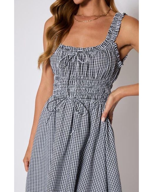 Vici Collection Georgia Gingham Fit & Flare Dress in Gray | Lyst