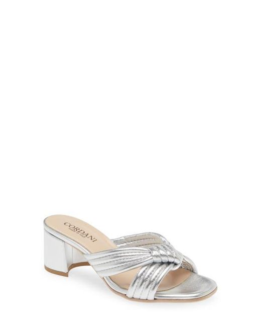 Cordani White Imani Metallic Slide Sandal