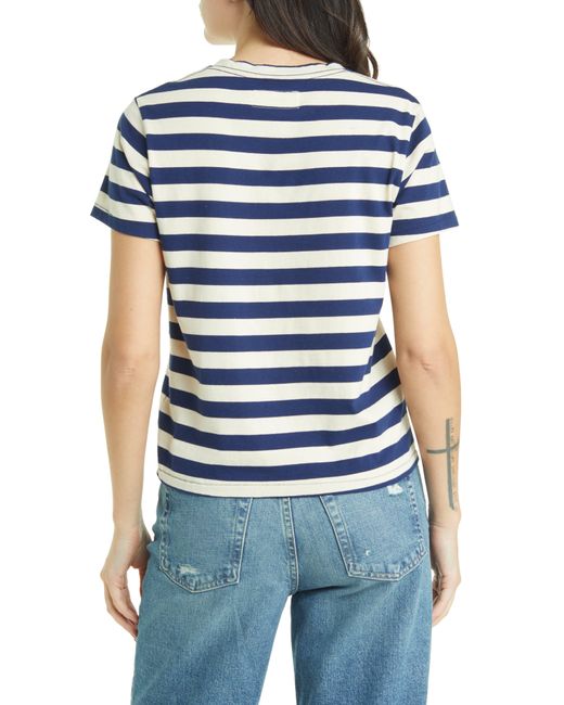 The Great The Little Stripe T-shirt in Blue | Lyst