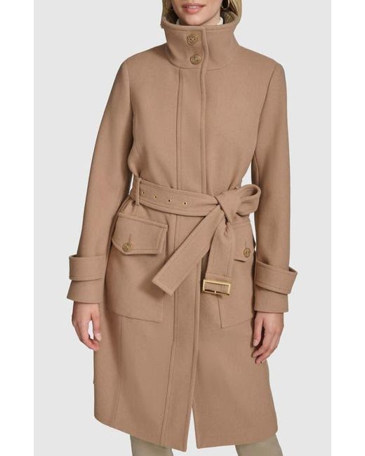 Andrew Marc Natural Scout Wool Blend Trench Coat