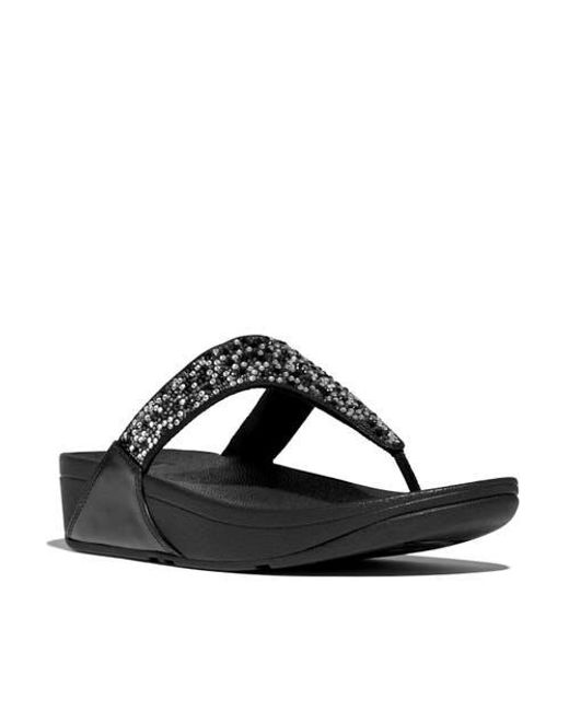 Fitflop Black Lulu Crystal Mix Sandals
