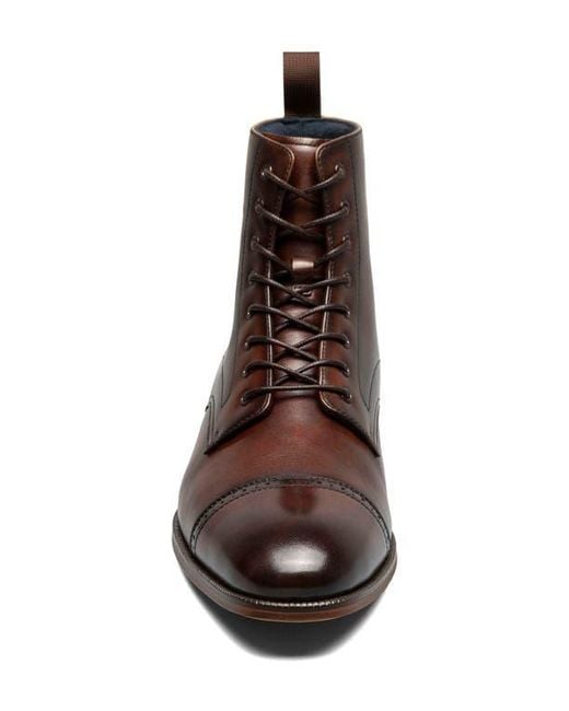 Stacy Adams Brown Henry Cap Toe Boot for men