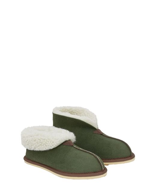 Celtic & Co. Green Ladies' Shearling Bootee Slippers