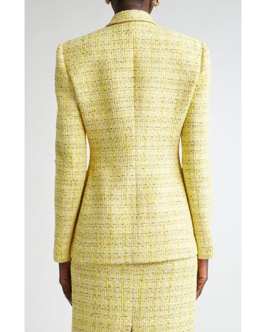 St. John Yellow Metallic Tweed One-Button Jacket