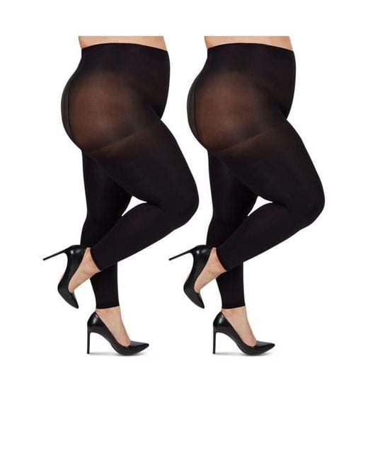 Memoi Black 2-Pack Footless Tights