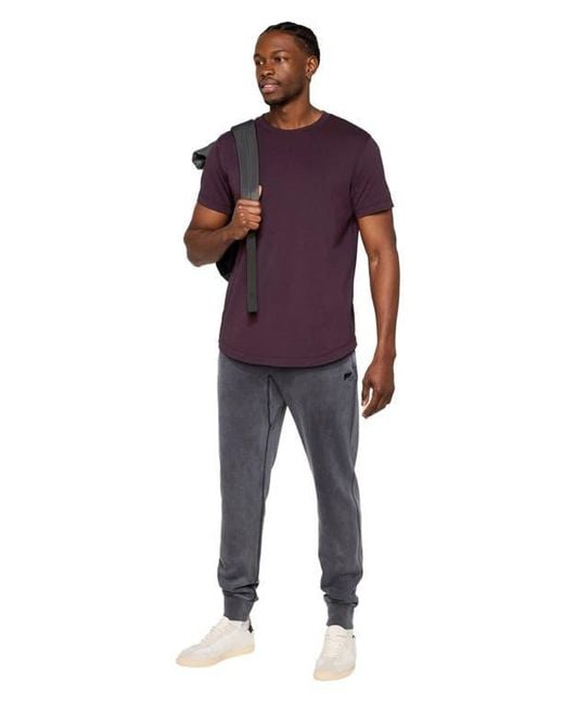 Fabletics Purple The 24-7 Tee Curved Hem for men