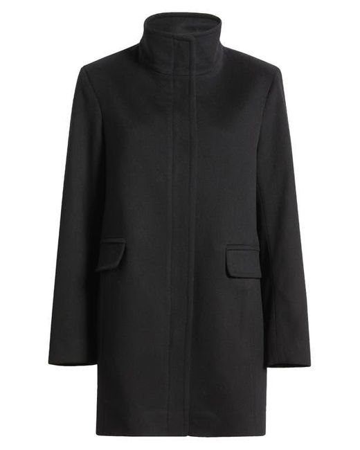 Fleurette Black Zoey Stand Collar Wool Car Coat