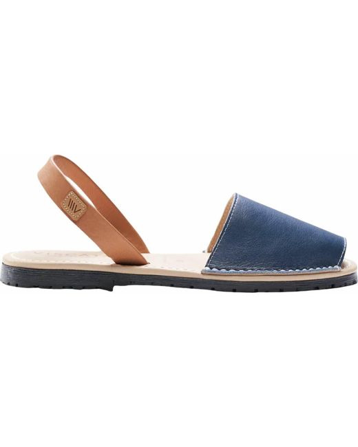 VISCATA Blue Menorquina Leather Avarca Sandals