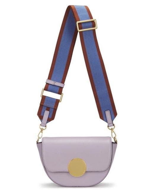 orYANY Purple Lottie Leather Saddle Crossbody Bag