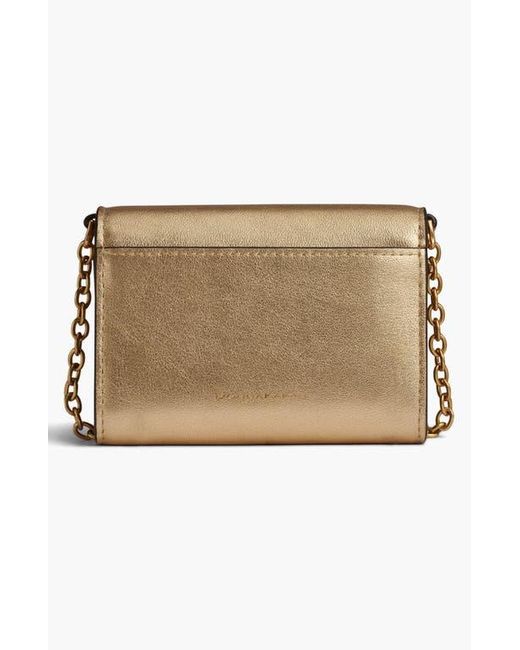 Donna Karan White Malverne Metallic Wallet On String