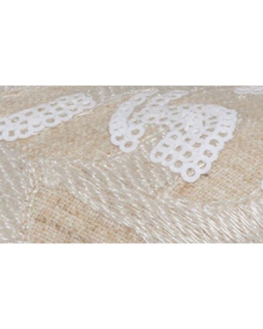 Donald J Pliner White Reena Sequin Embellished Loafer Flat
