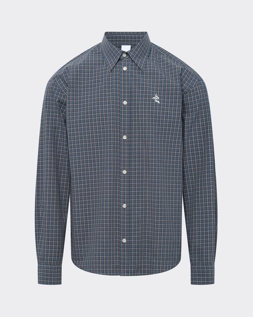 le PERE Blue Poplin Button Down Shirt for men