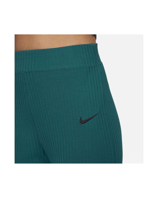Nike Green Sportswear Rib Flare Pants