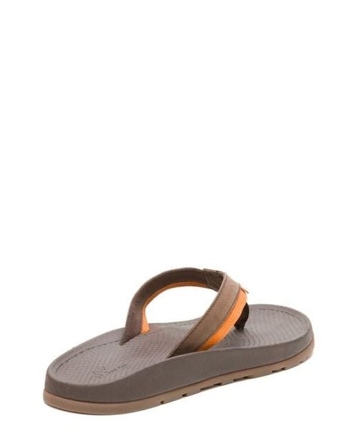Chaco Brown Lowdown Leather Flip Flop for men