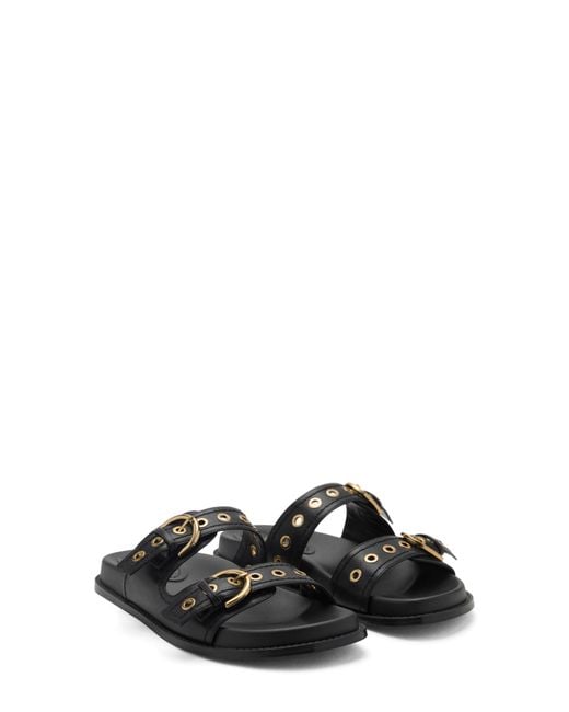Mango Black Buckle Slide Sandal