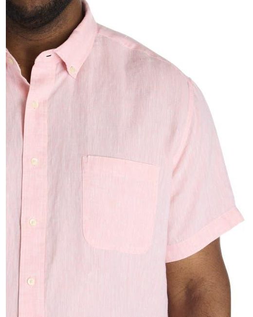 Vineyard Vines Pink Big & Tall Surfside Linen Sport Shirt for men