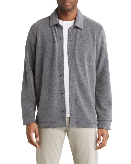 Johnston & Murphy Reversible Fleece Shirt Jacket in Gray for Men | Lyst