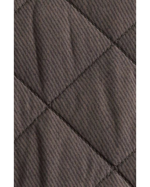 Sam Edelman Brown Quilted Twill Jacket With Faux Shearling Collar