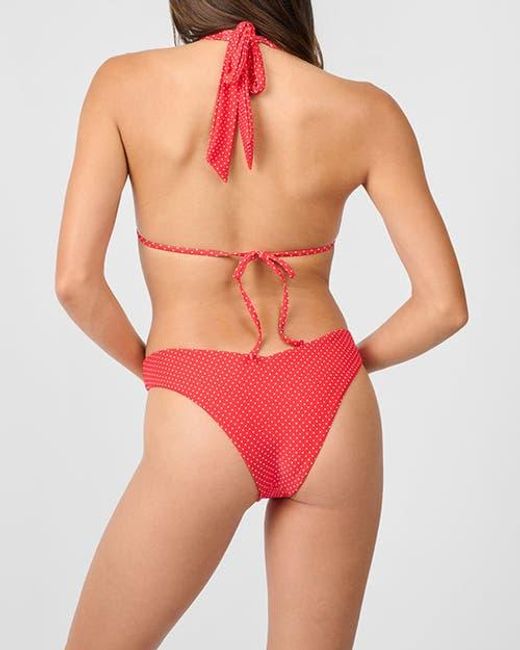 WeWoreWhat Red Halter Bikini Top