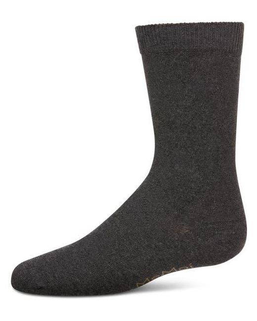 Memoi Black All Over Argyle Crew Socks for men