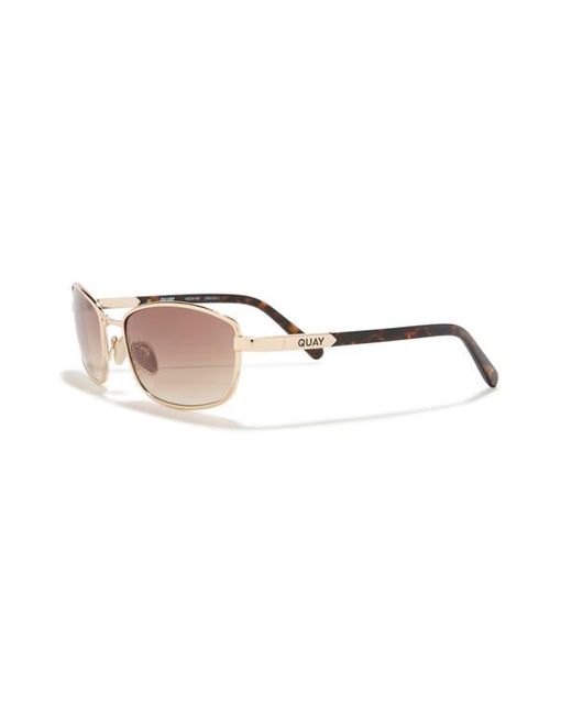 Quay Brown Text Me 58Mm Gradient Square Sunglasses