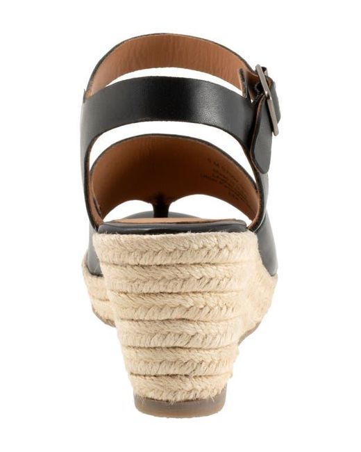 Softwalk® Black Hilo Ankle Strap Espadrille Platform Wedge Sandal