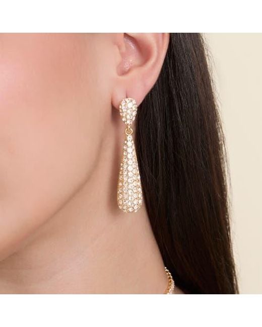 Jessica Simpson White Crystal Drop Earrings