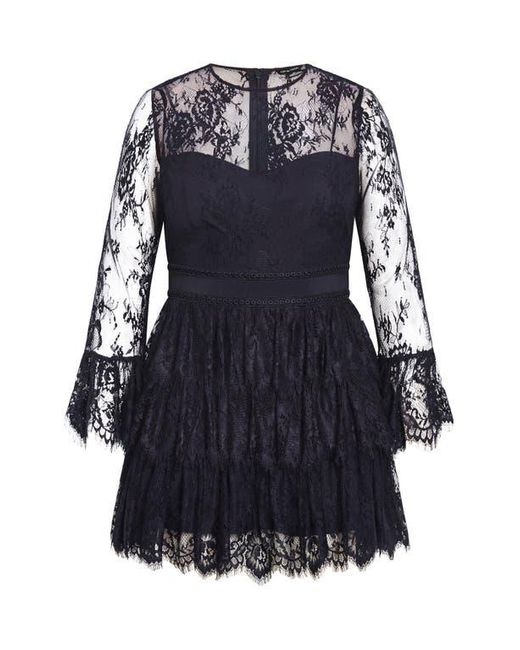 chinese dress ladies French Connection Women's Lula Lace-Trimmed Dress Black 0 main image 0