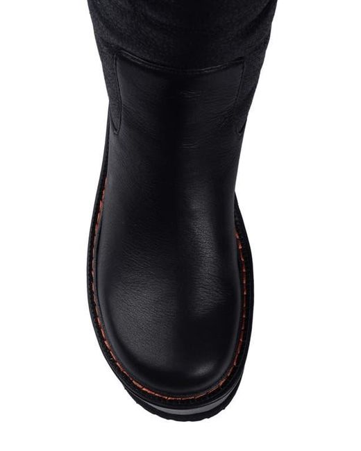 Zigi Black Flor Faux Fur Trim Platform Boot