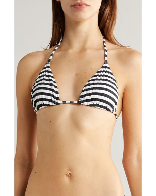 Solid & Striped Black Iris Rib Bikini Top