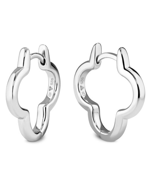 DEVATA Metallic Clover Hoop Earrings