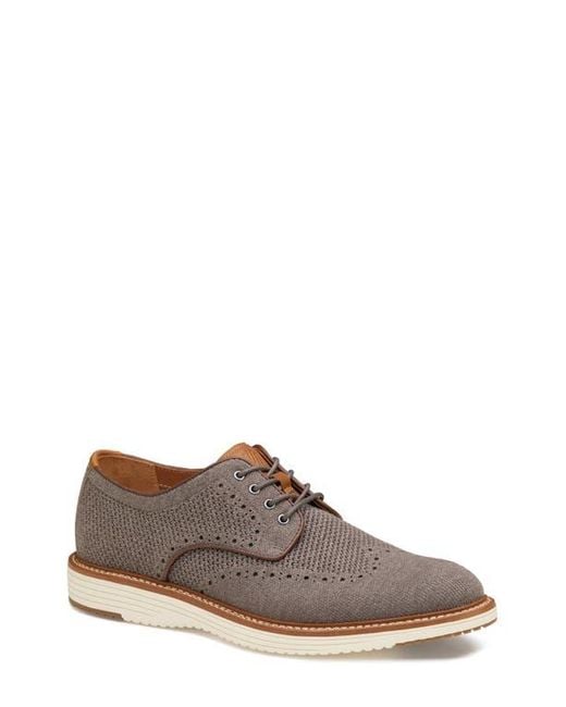 Johnston & Murphy Gray Upton Knit Wingtip for men