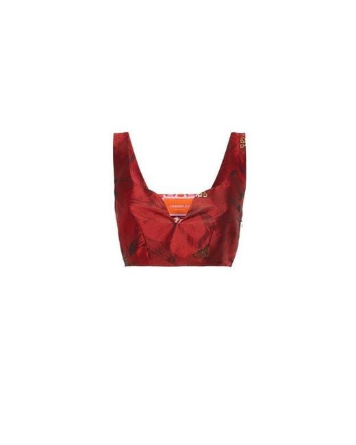 LaDoubleJ Red Baia Crop Top