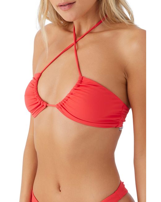 O'neill Sportswear Red Saltwater Solids Embry Convertible Bikini Top