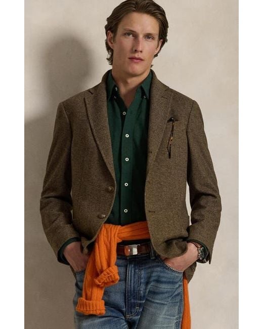 Polo Ralph Lauren Green Featherweight Stretch Cotton Piqué Button-Down Shirt for men