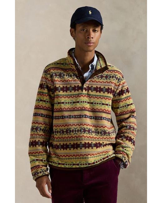 Polo Ralph Lauren Gray Fair Isle Fleece Pullover for men