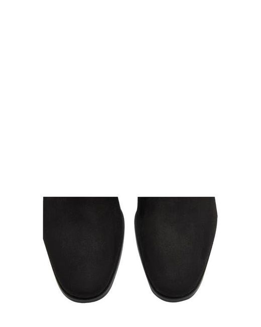 Mango Black Faux Suede Block Heel Bootie