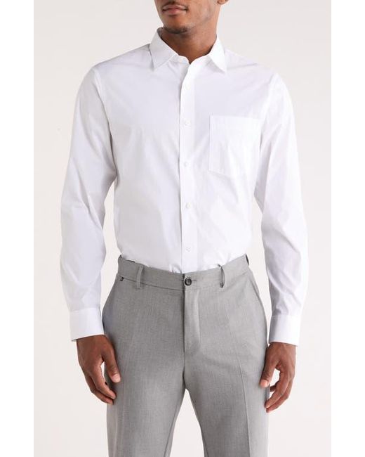 Nordstrom White Solid Stretch Button-Up Shirt for men