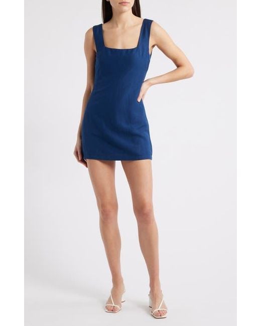 French Connection Blue Birdie Square Neck Minidress