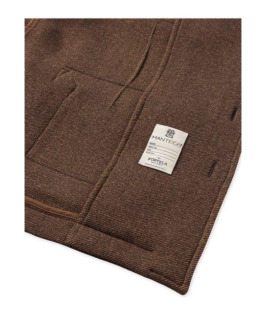 Fortela Brown Carlo Sahariana Wool Jacket for men