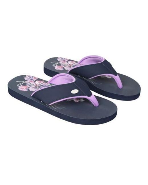Animal Blue Leaf Print Flip Flops