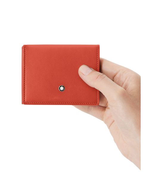 Montblanc Red Soft Trifold Leather Card Holder