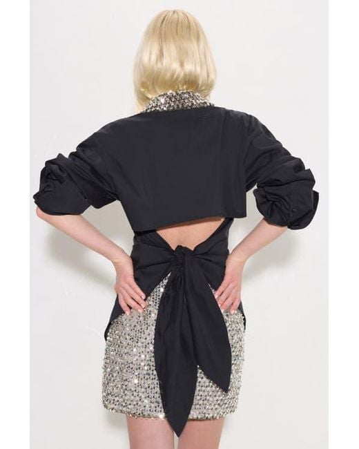 Simon Miller Black Loch Embellished Button Up