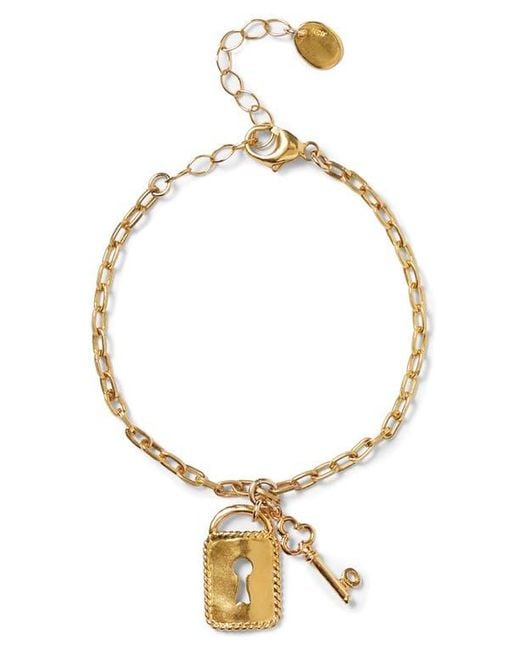 Chan Luu Metallic Lock & Key Charm Bracelet