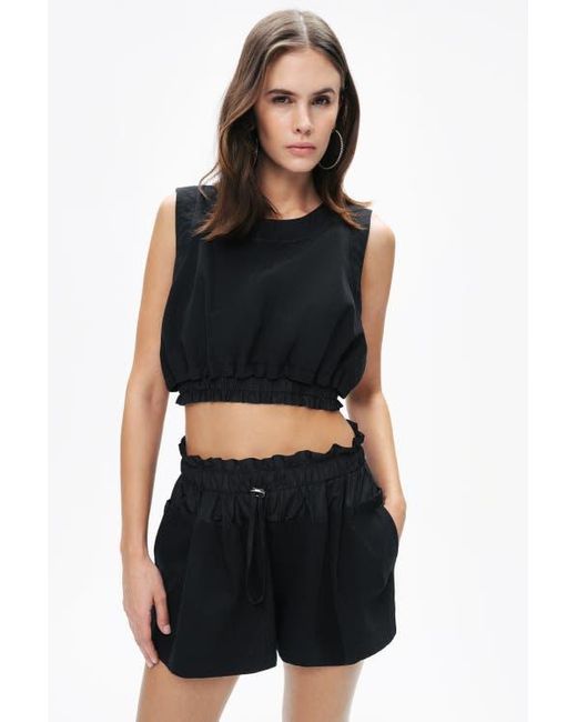 Nocturne Black Mini Shorts With Printed Details