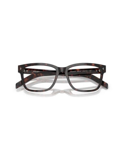 Prada Brown 56Mm Rectangular Optical Glasses for men
